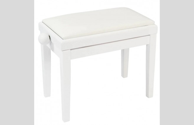 Kinsman KPB03PWH Polished White Adjustable Height Piano Stool - Image 1
